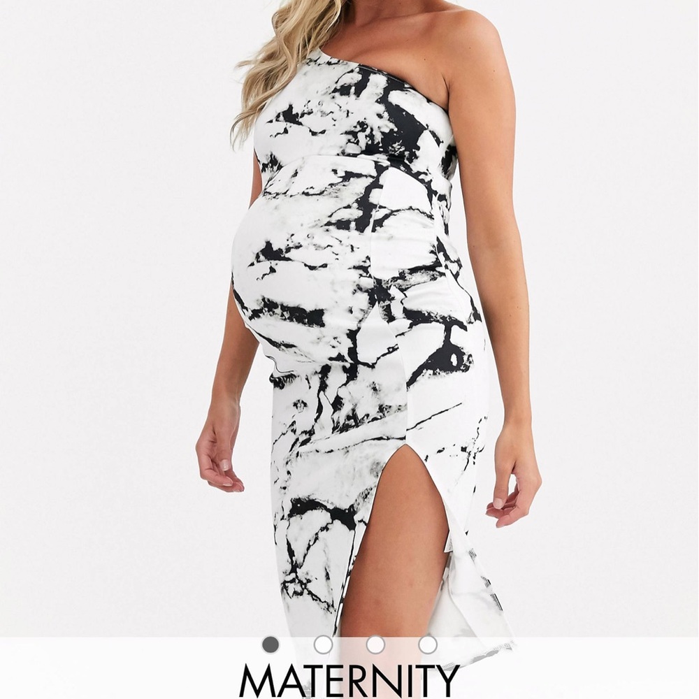 One shoulder maternity dress